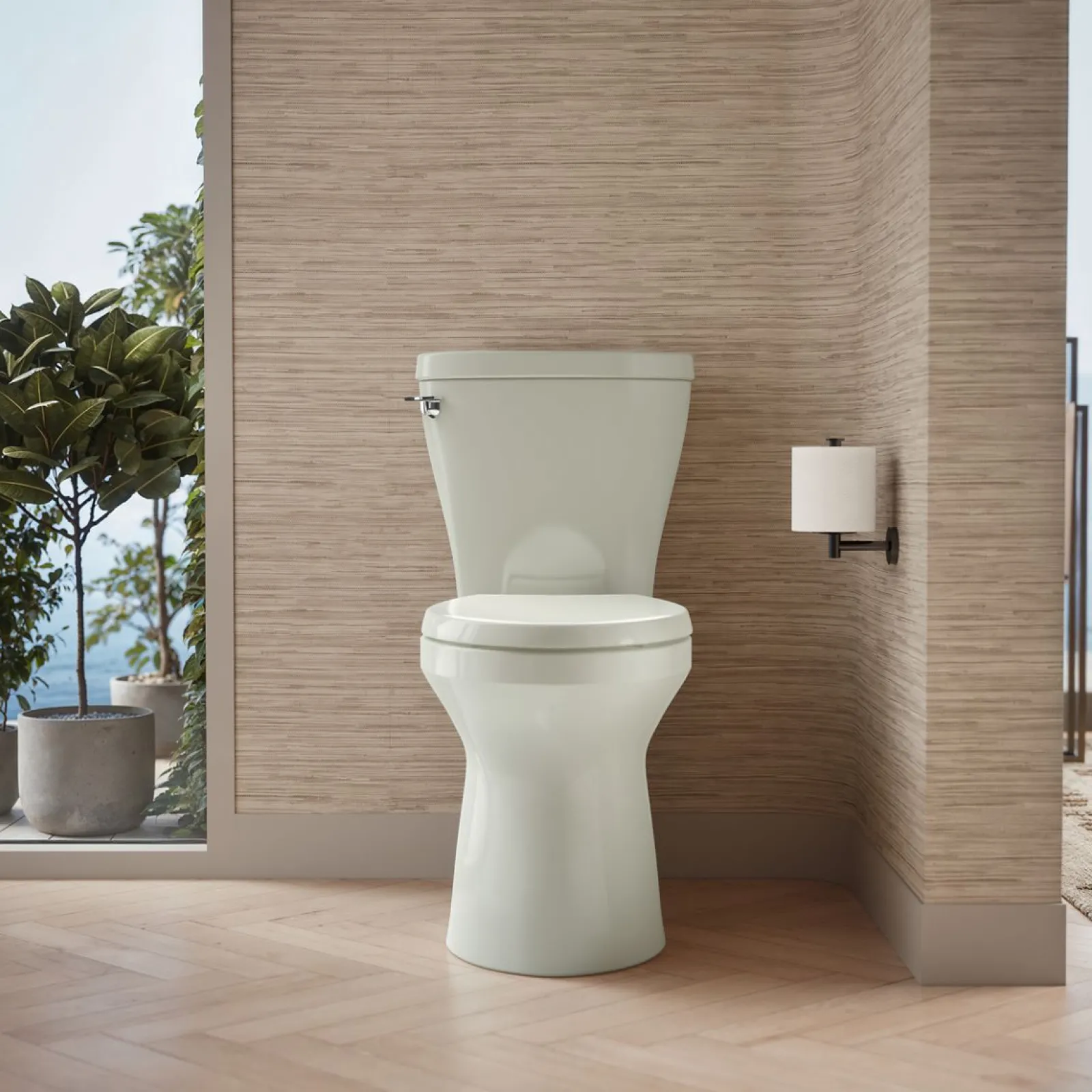 Two-piece elongated toilet with skirted trapway, 1.28 gpf^Kohler Clearance