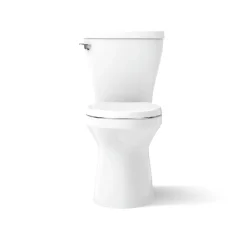 Two-piece elongated toilet with skirted trapway, 1.28 gpf^Kohler Clearance