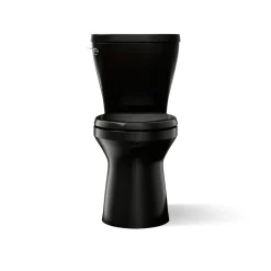 Two-piece elongated toilet with skirted trapway, 1.28 gpf^Kohler Clearance