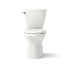 Two-piece elongated toilet with skirted trapway, 1.28 gpf^Kohler Clearance