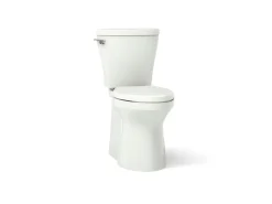 Two-piece elongated toilet with skirted trapway, 1.28 gpf^Kohler Clearance