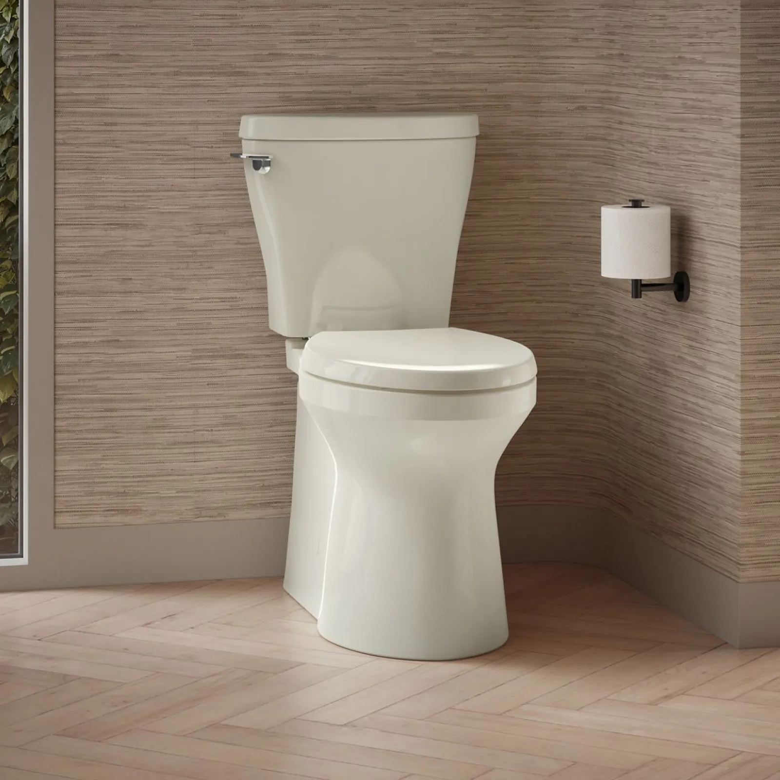 Two-piece elongated toilet with skirted trapway, 1.28 gpf^Kohler Clearance