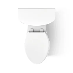 Two-piece elongated toilet with skirted trapway, 1.28 gpf^Kohler