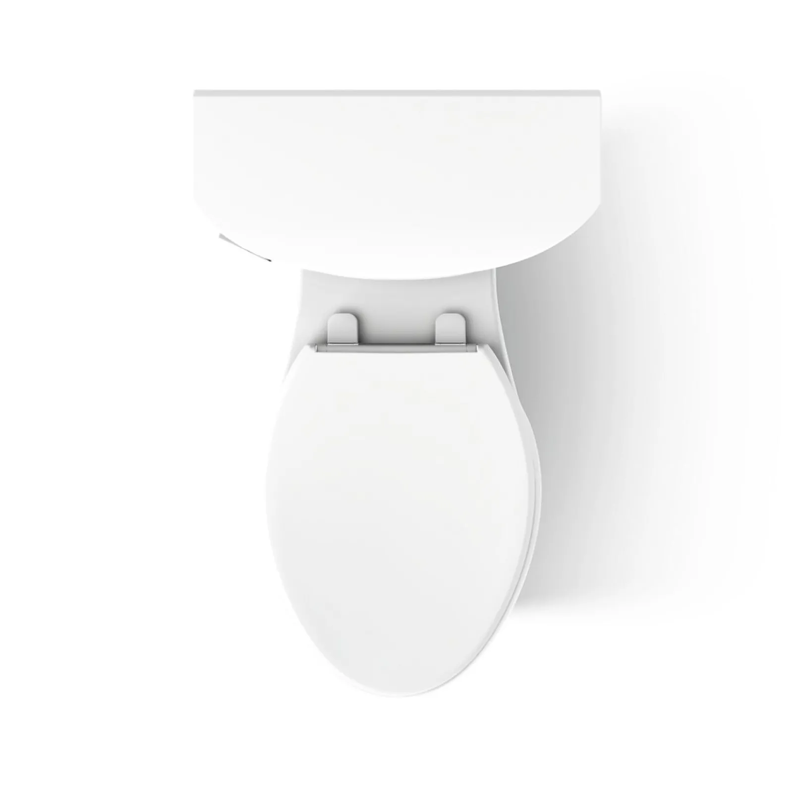 Two-piece elongated toilet with skirted trapway, 1.28 gpf^Kohler