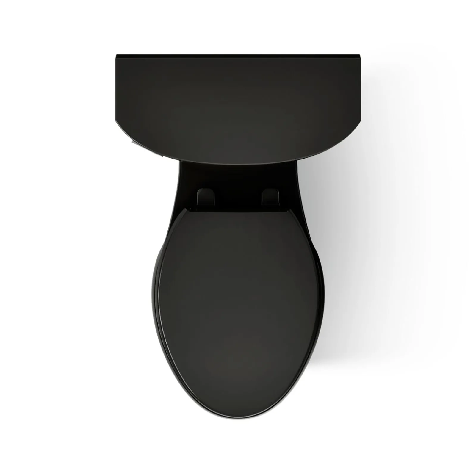 Two-piece elongated toilet with skirted trapway, 1.28 gpf^Kohler