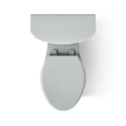 Two-piece elongated toilet with skirted trapway, 1.28 gpf^Kohler