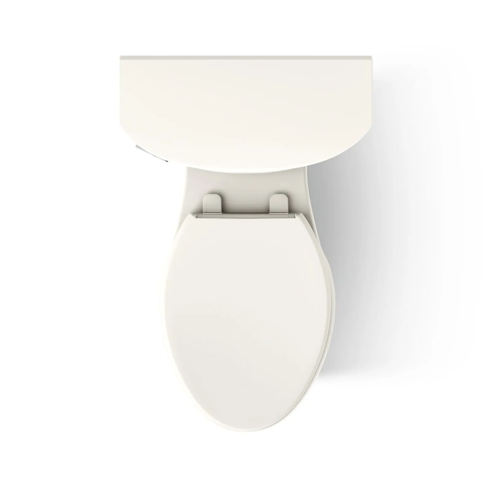 Two-piece elongated toilet with skirted trapway, 1.28 gpf^Kohler