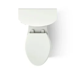 Two-piece elongated toilet with skirted trapway, 1.28 gpf^Kohler