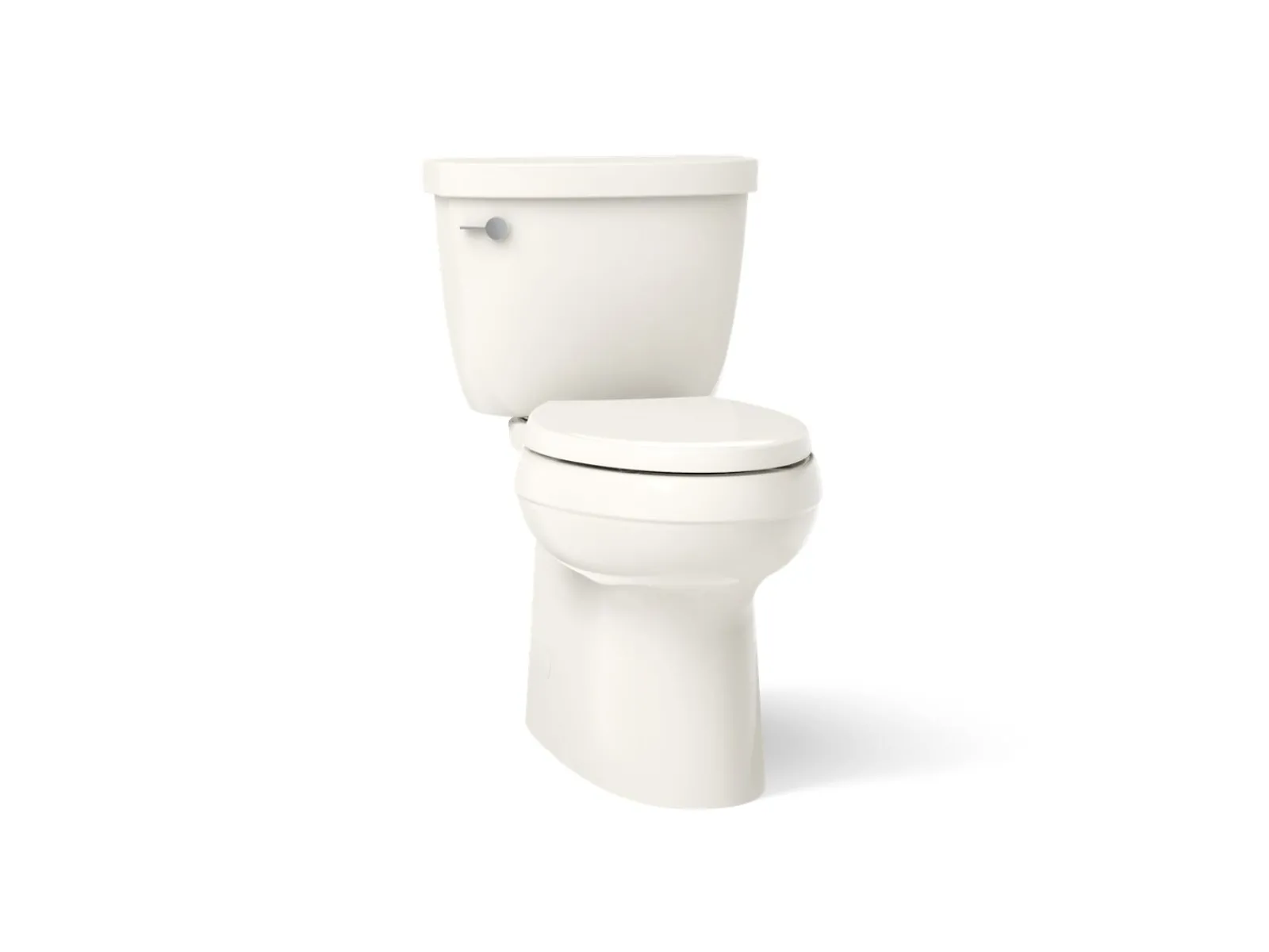 Two-piece elongated toilet with skirted trapway, 1.28 gpf^Kohler