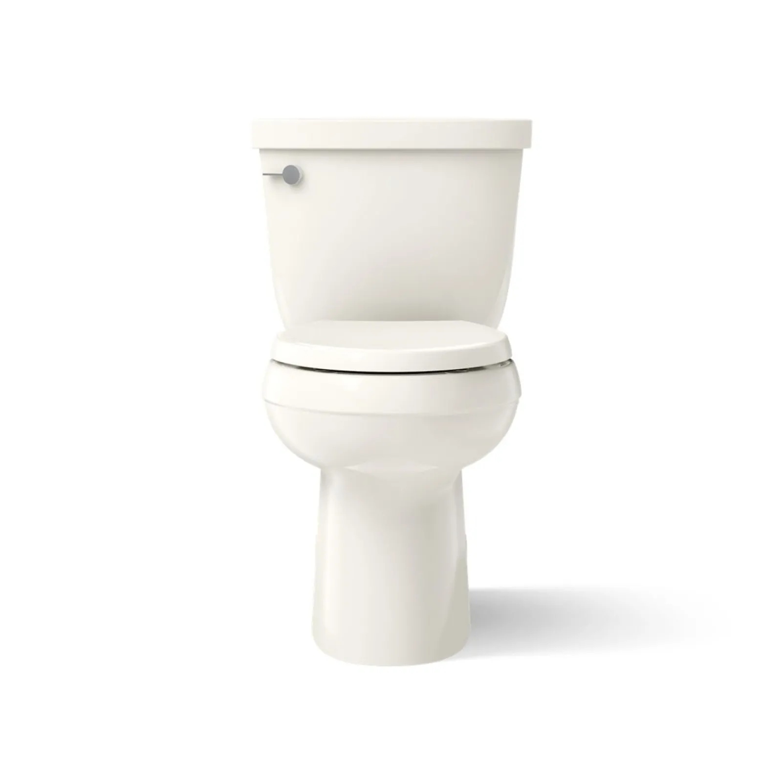 Two-piece elongated toilet with skirted trapway, 1.28 gpf^Kohler