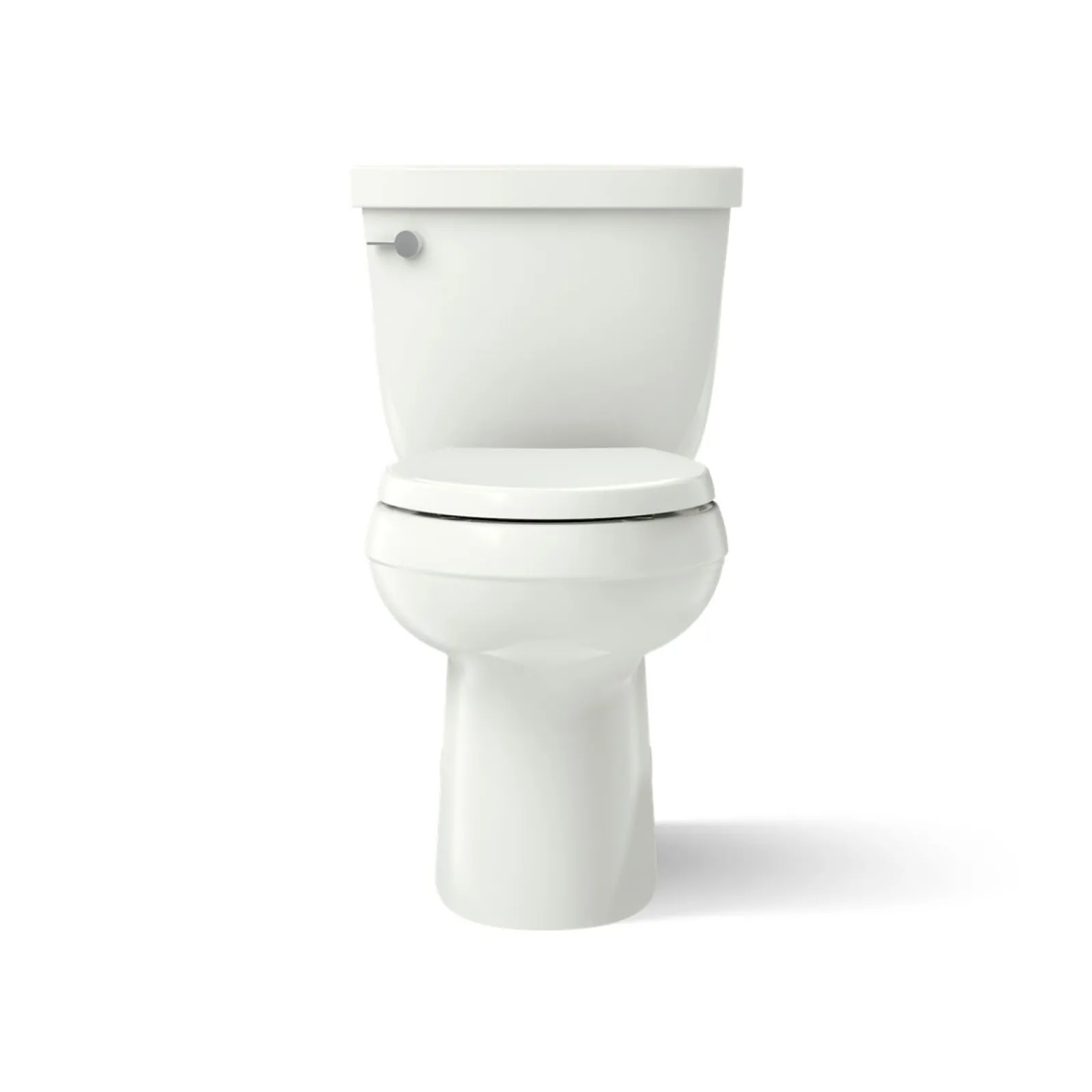 Two-piece elongated toilet with skirted trapway, 1.28 gpf^Kohler