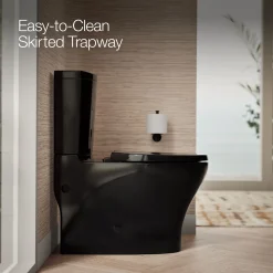 Two-piece elongated toilet with skirted trapway, dual-flush^Kohler Discount