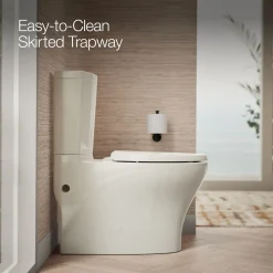 Two-piece elongated toilet with skirted trapway, dual-flush^Kohler Discount