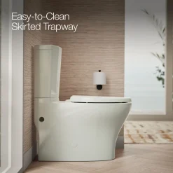Two-piece elongated toilet with skirted trapway, dual-flush^Kohler Discount