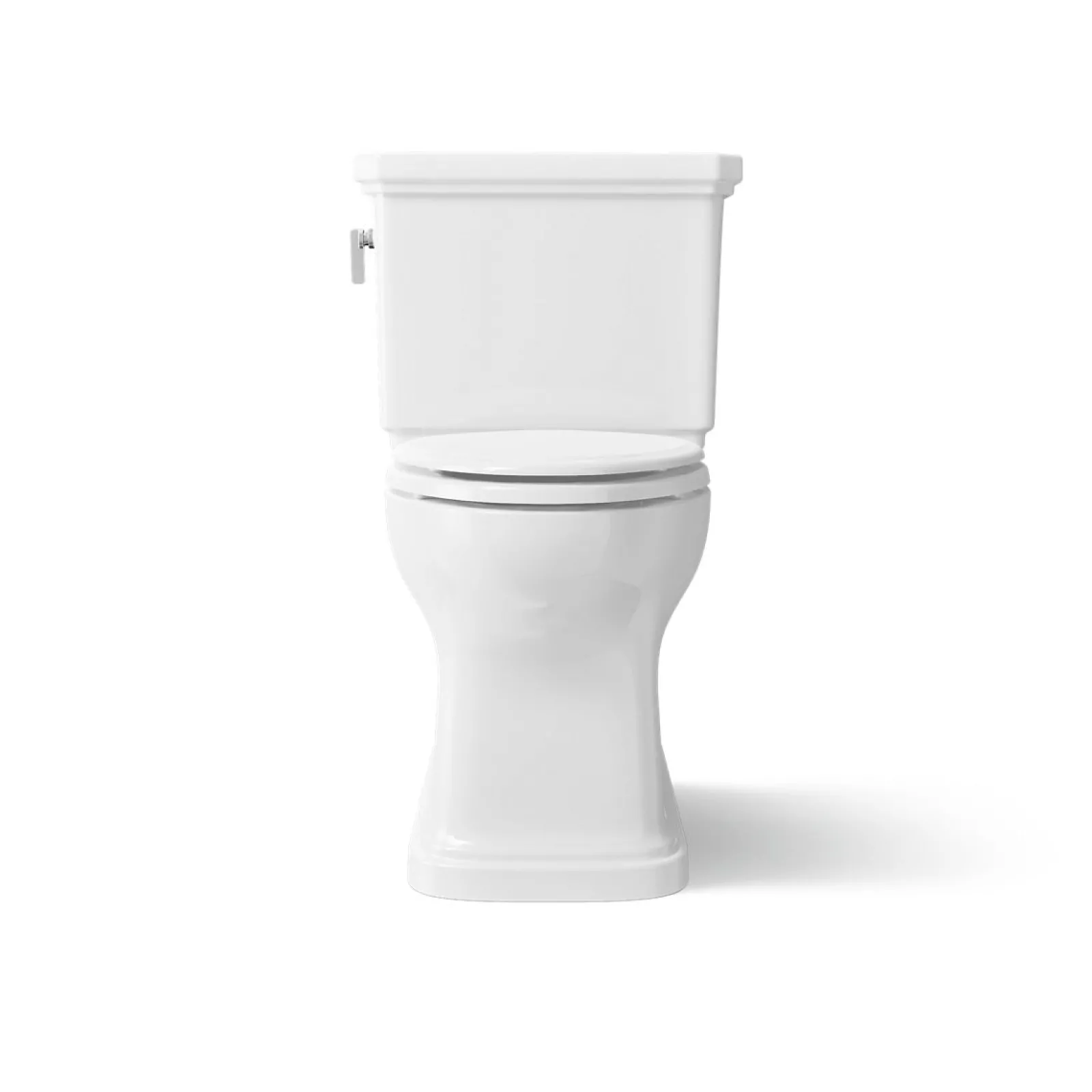 Two-piece elongated toilet with skirted trapway, 1.28 gpf^Kohler Best