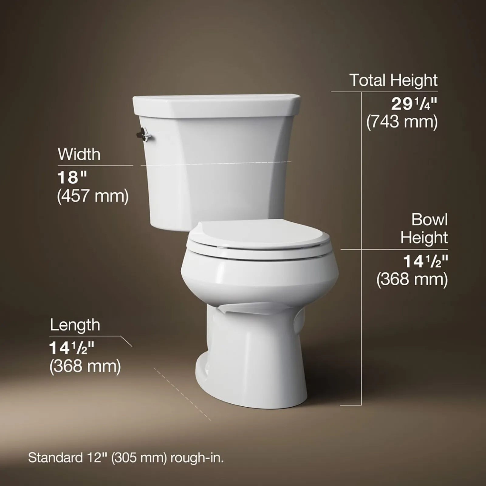 Two-piece round-front toilet, dual-flush^Kohler