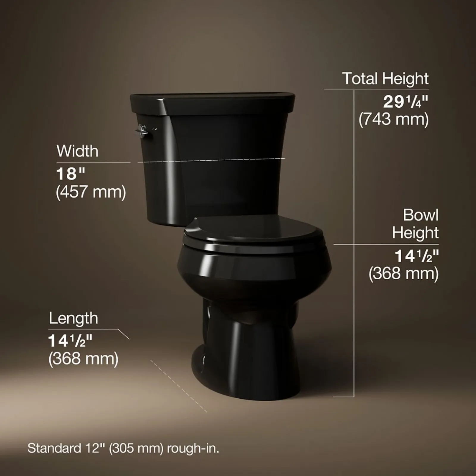 Two-piece round-front toilet, dual-flush^Kohler