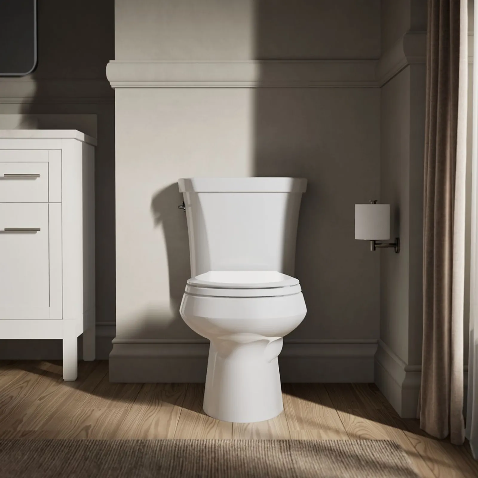 Two-piece round-front toilet, dual-flush^Kohler