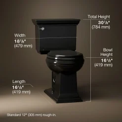 Two-piece round-front toilet, 1.28 gpf^Kohler Clearance