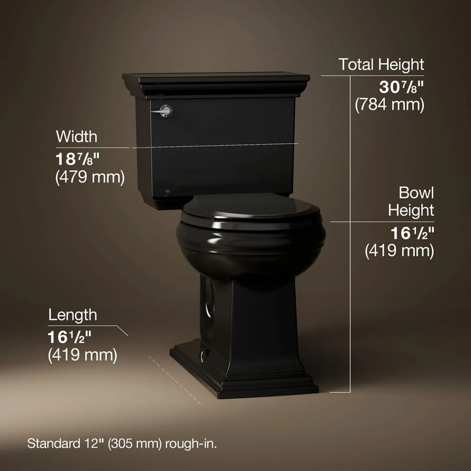 Two-piece round-front toilet, 1.28 gpf^Kohler Clearance