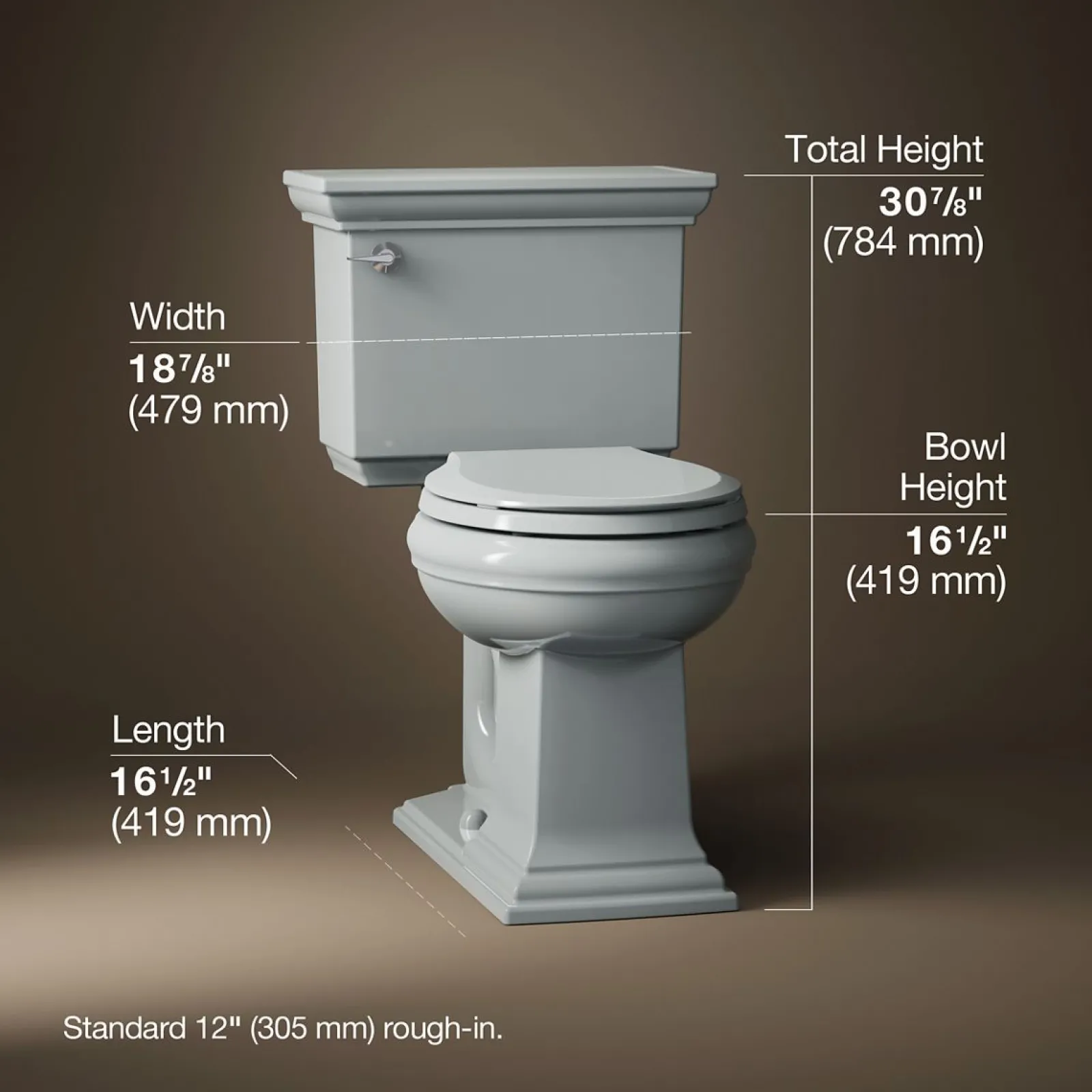 Two-piece round-front toilet, 1.28 gpf^Kohler Clearance