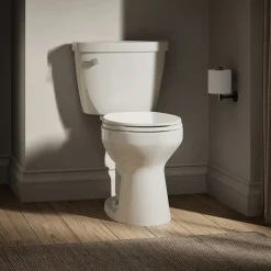 Two-piece round-front toilet, 1.28 gpf^Kohler New