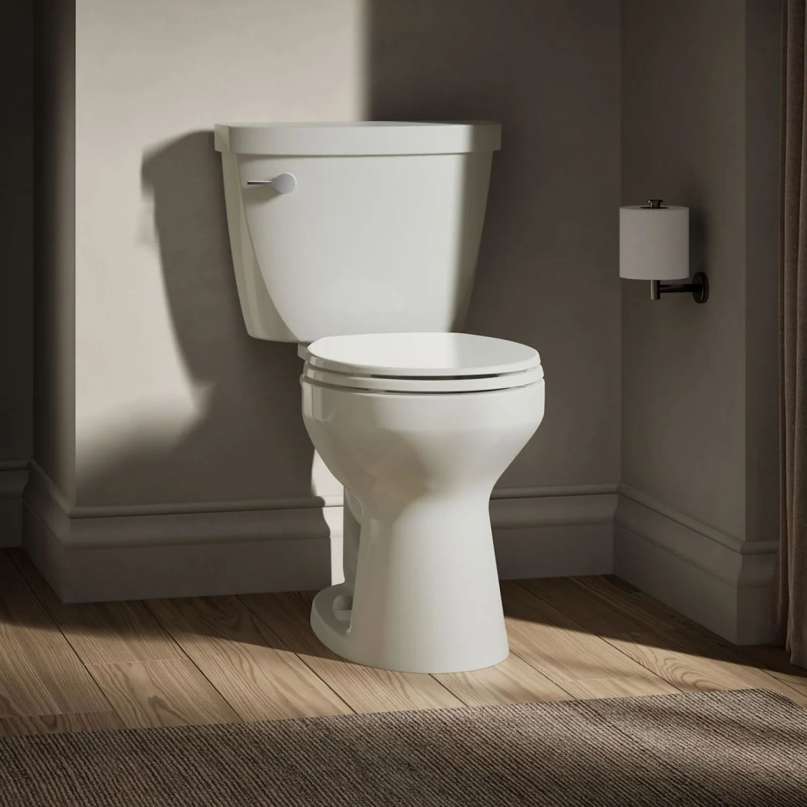 Two-piece round-front toilet, 1.28 gpf^Kohler New