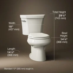 Two-piece round-front toilet, 1.28 gpf^Kohler Best