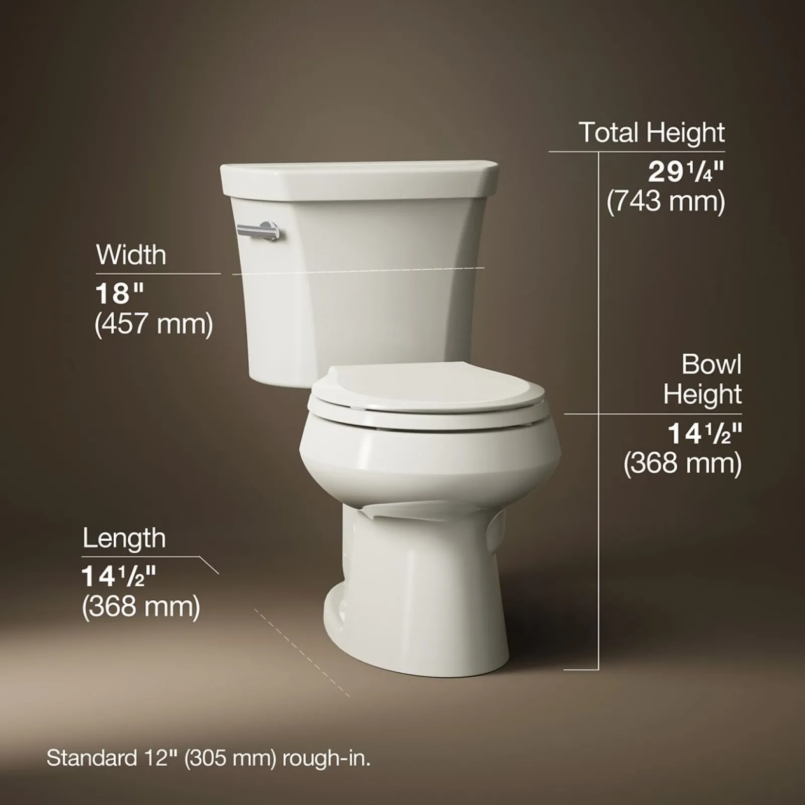 Two-piece round-front toilet, 1.6 gpf^Kohler Outlet