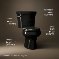 Two-piece round-front toilet, 1.28 gpf^Kohler Best