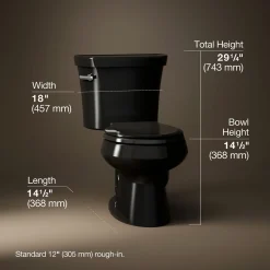 Two-piece round-front toilet, 1.28 gpf^Kohler Clearance