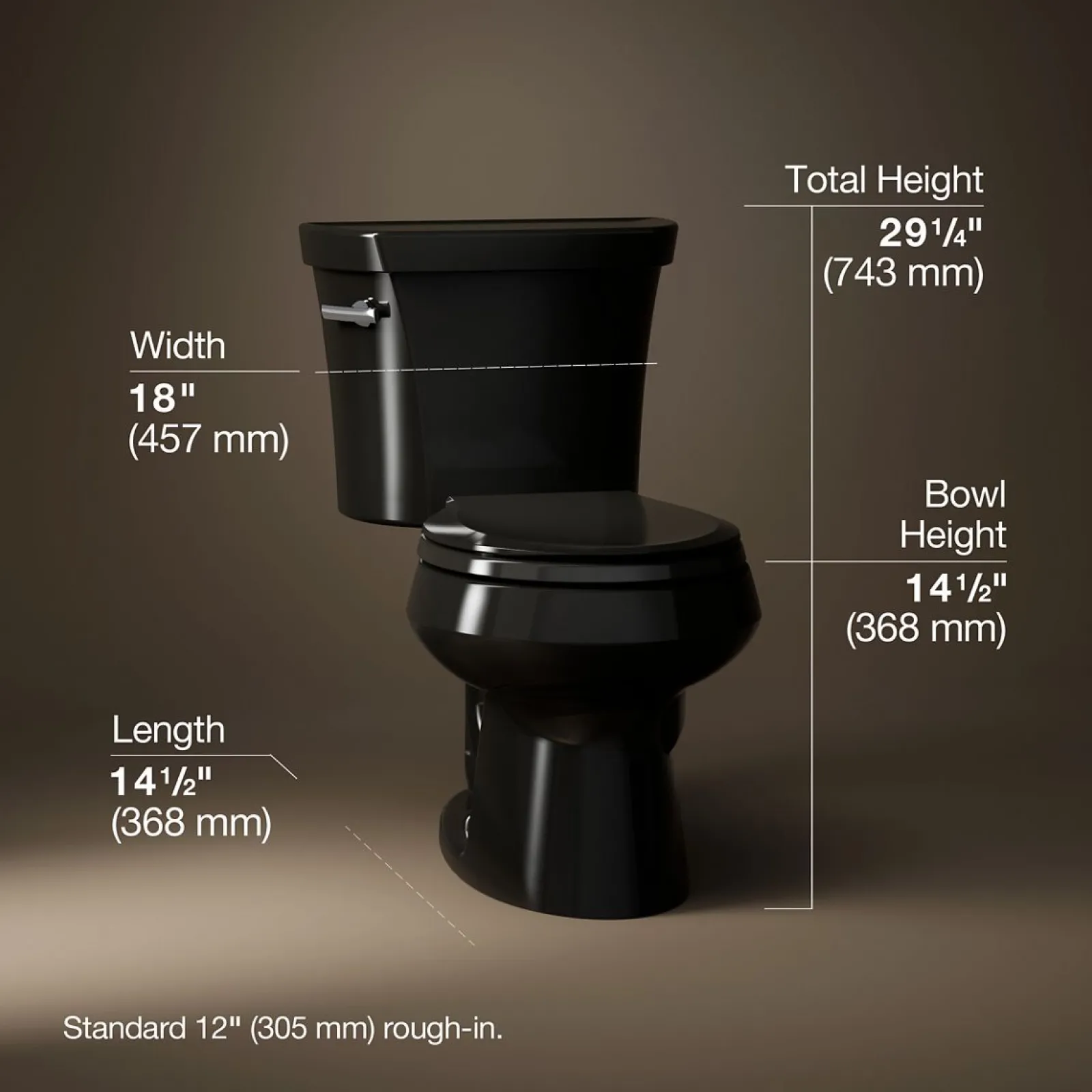 Two-piece round-front toilet, 1.28 gpf^Kohler Clearance