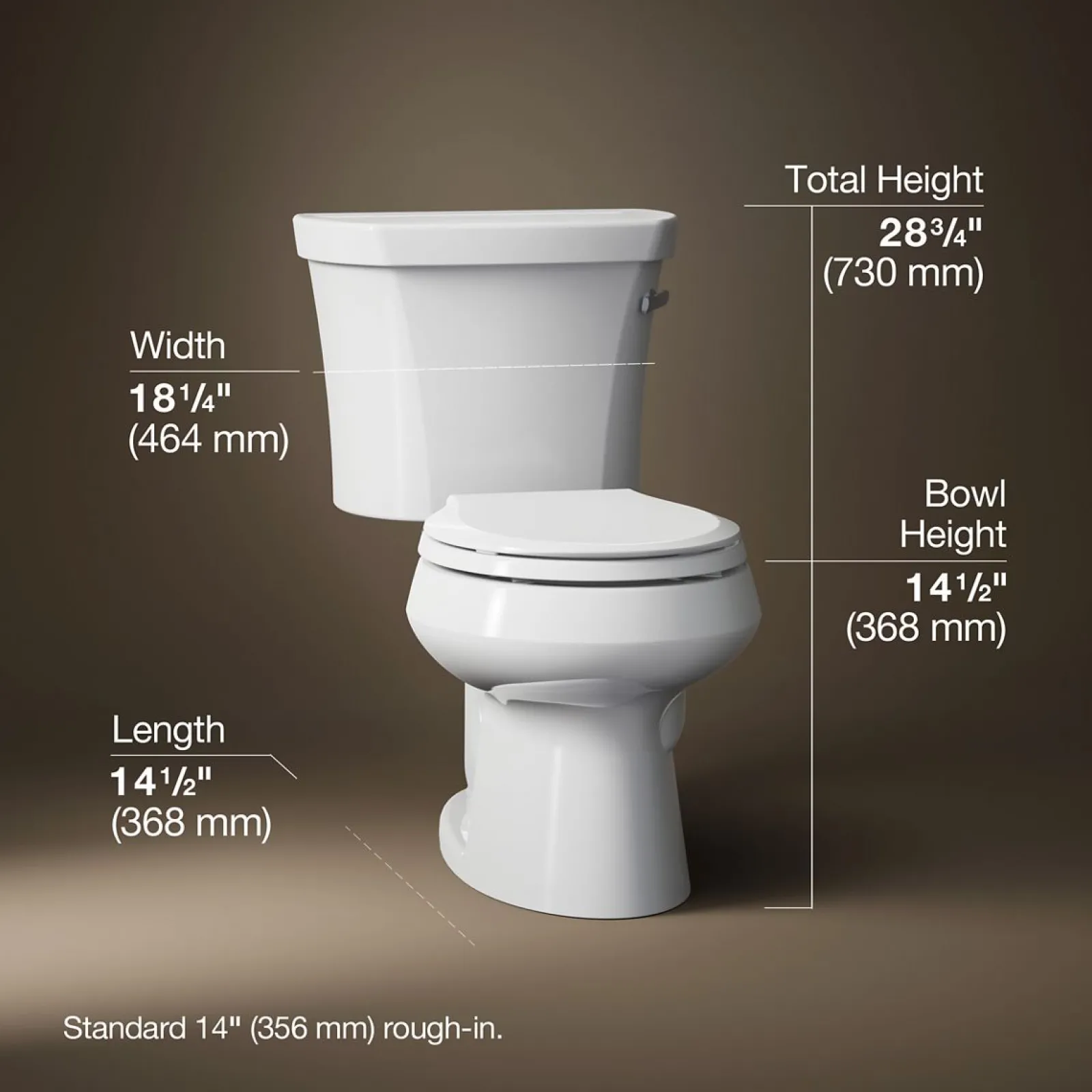 Two-piece round-front toilet, 1.28 gpf^Kohler Best