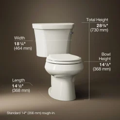 Two-piece round-front toilet, 1.28 gpf^Kohler Best