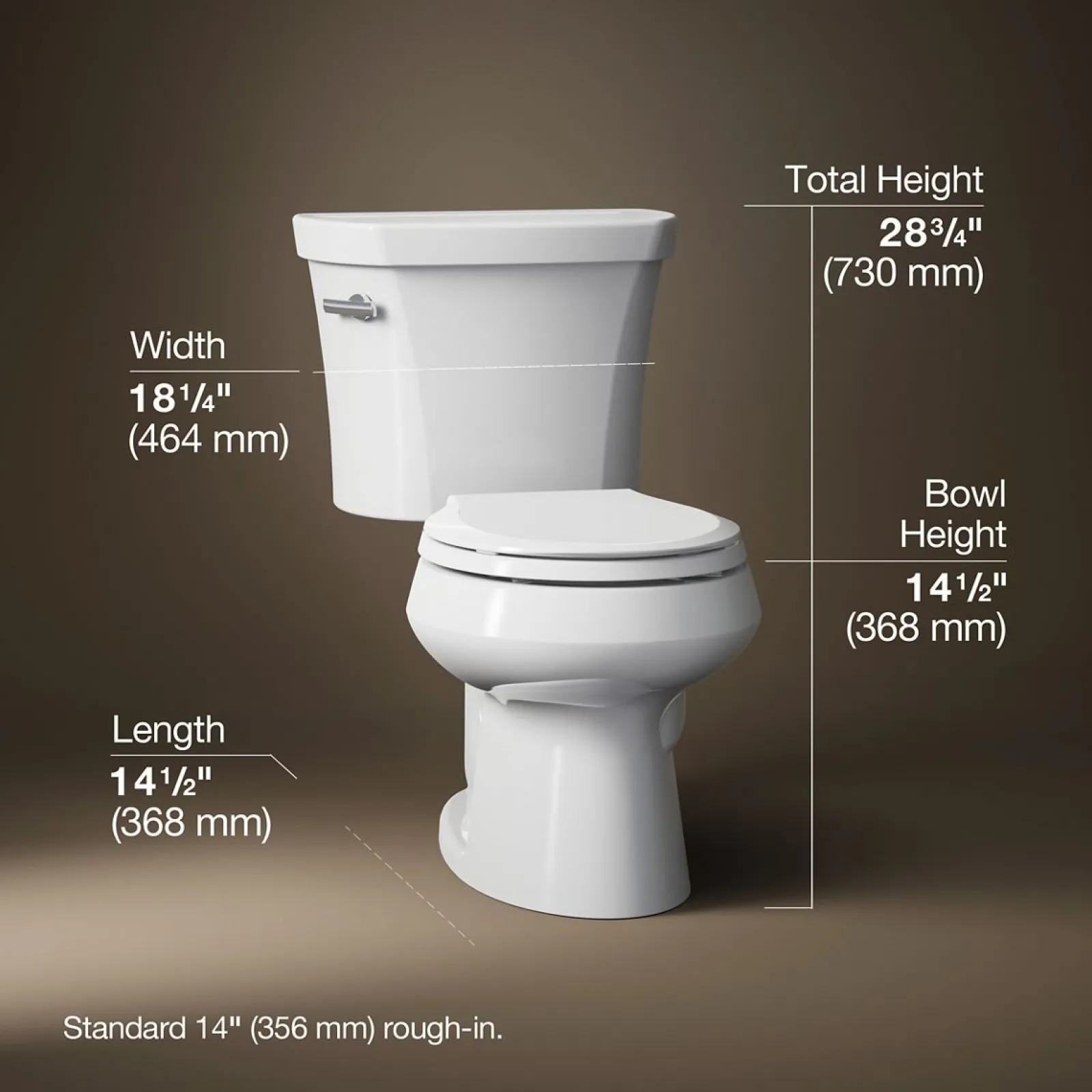 Two-piece round-front toilet, 1.28 gpf^Kohler Outlet