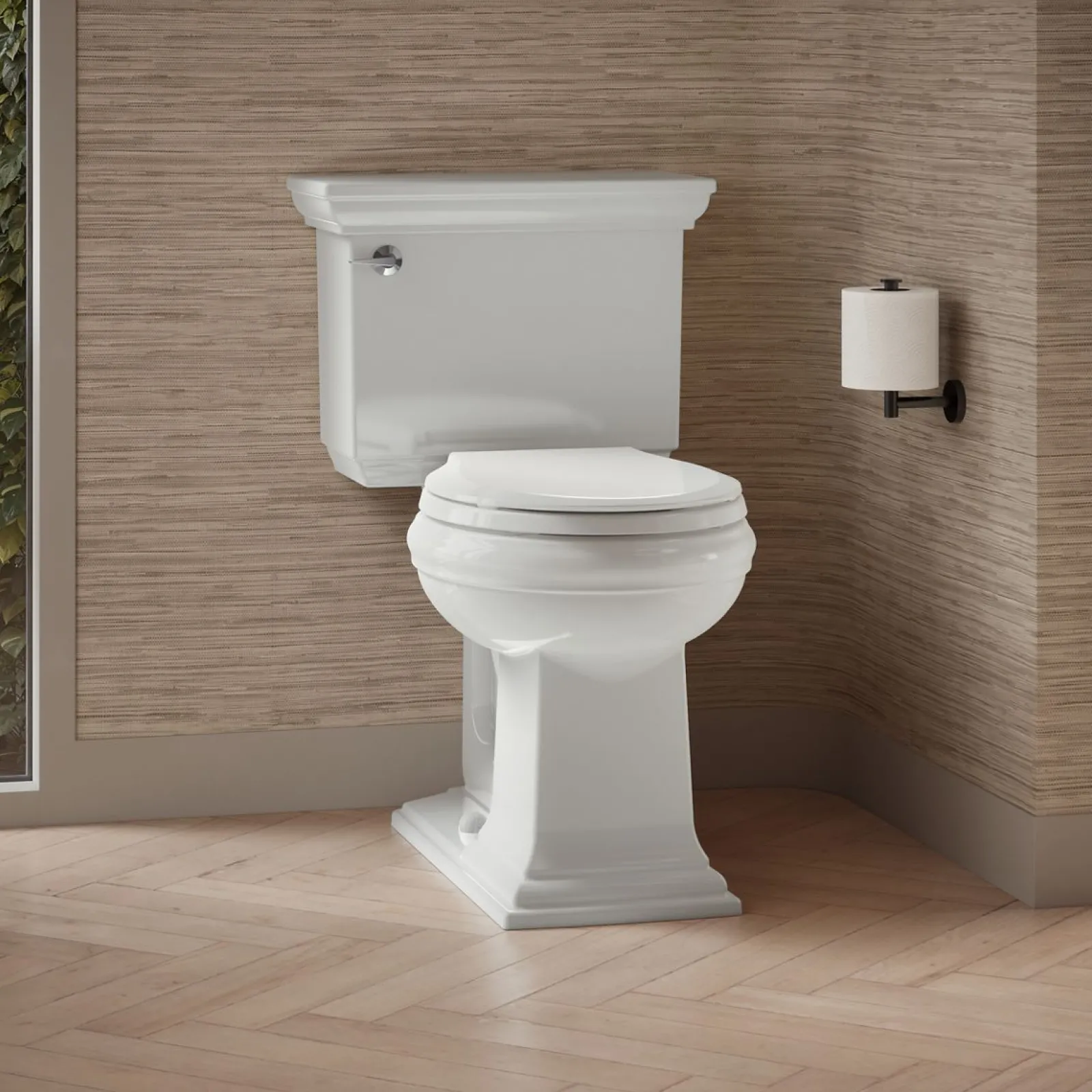 Two-piece round-front toilet, 1.28 gpf^Kohler
