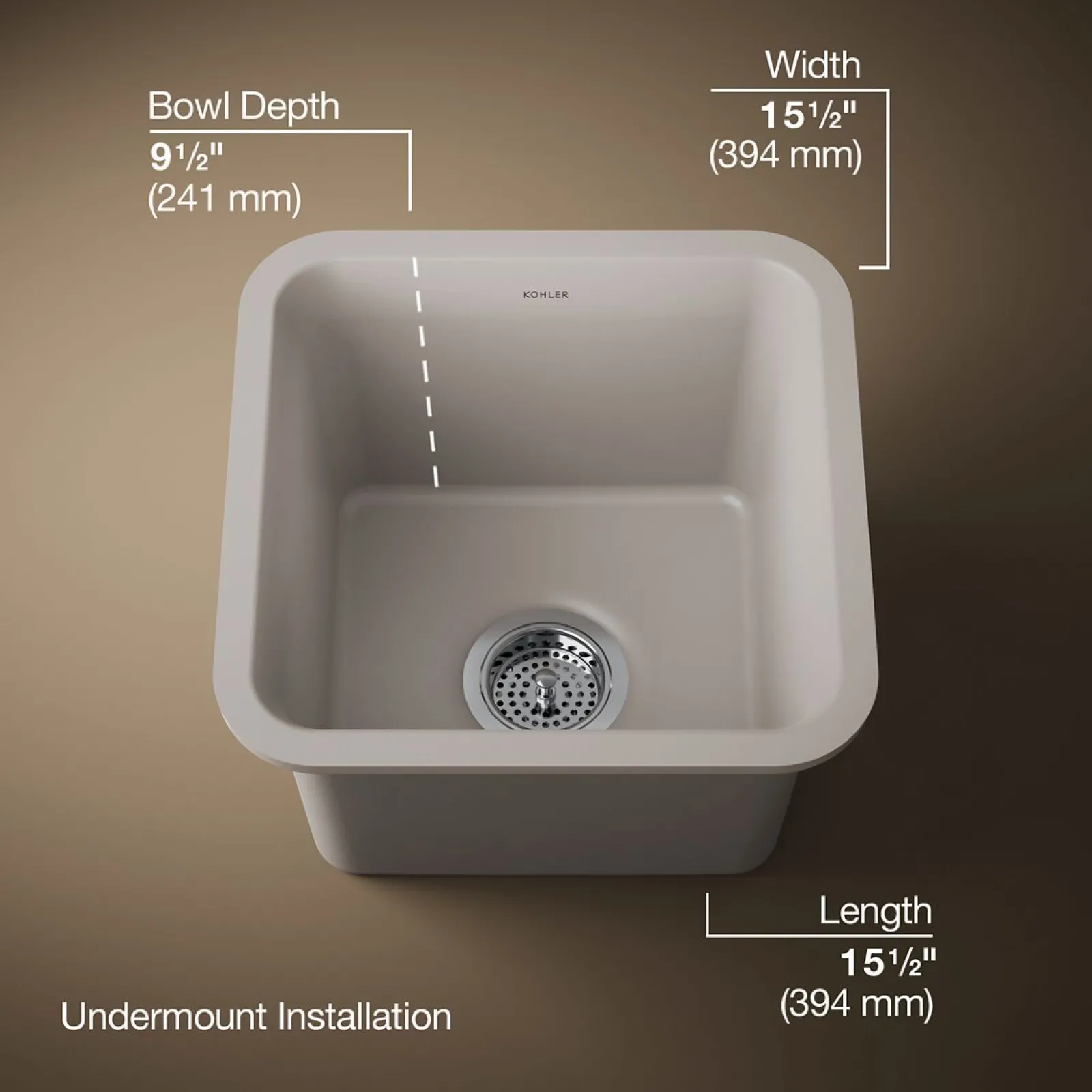 15-1/2" undermount bar sink^Kohler New