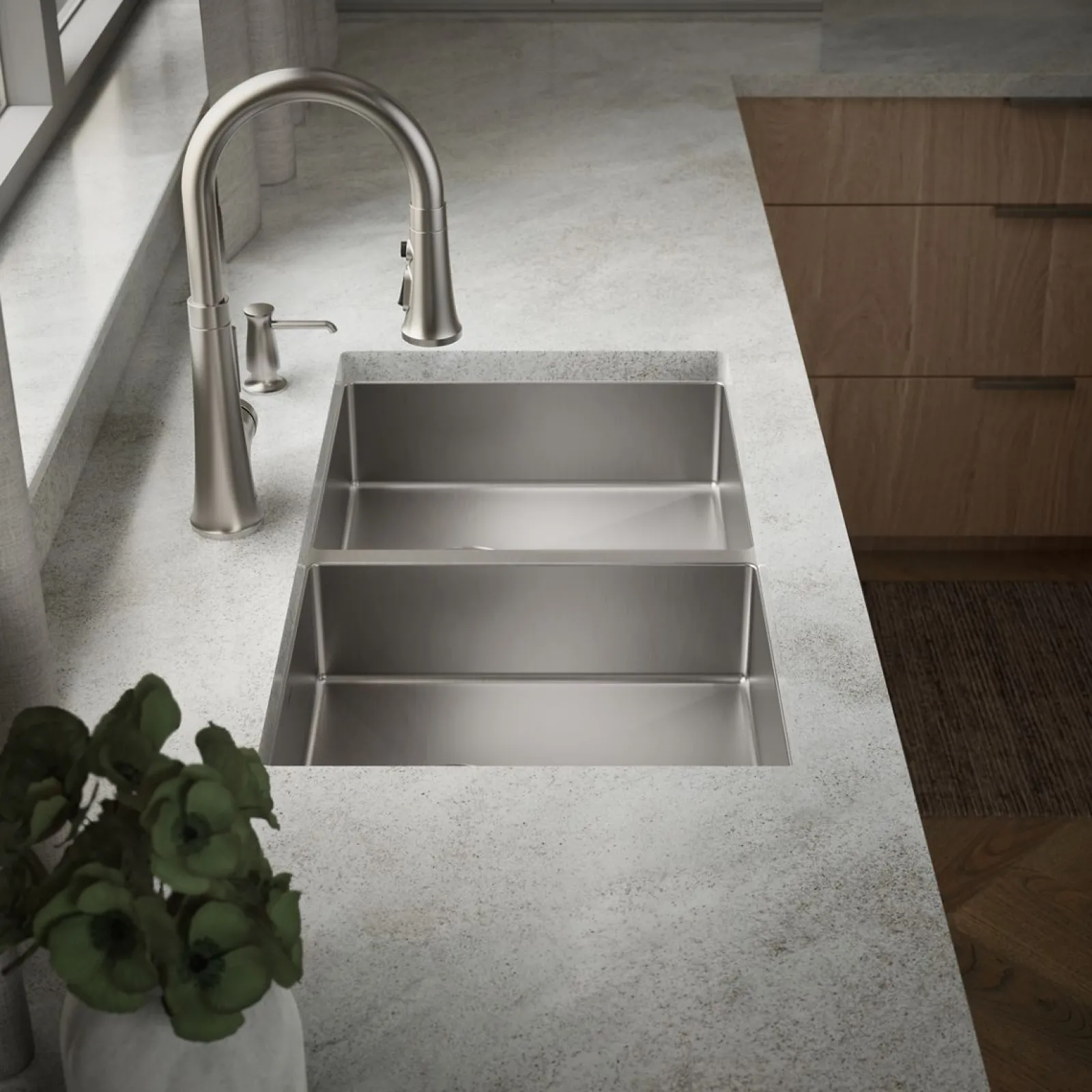 32" undermount double-bowl kitchen sink^Kohler Clearance