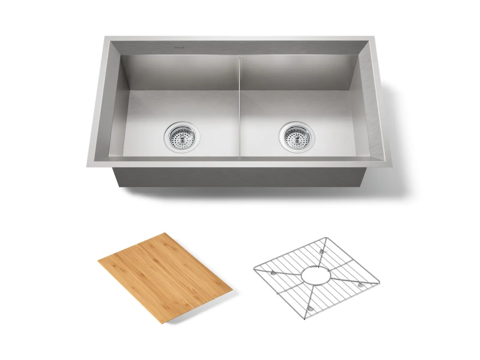 33" undermount double-bowl kitchen sink^Kohler Clearance