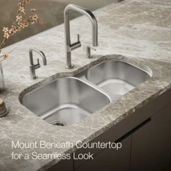 35-1/4 undermount double-bowl kitchen sink^Kohler Outlet