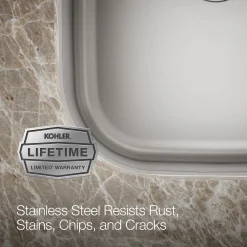 35-1/4 undermount double-bowl kitchen sink^Kohler Outlet