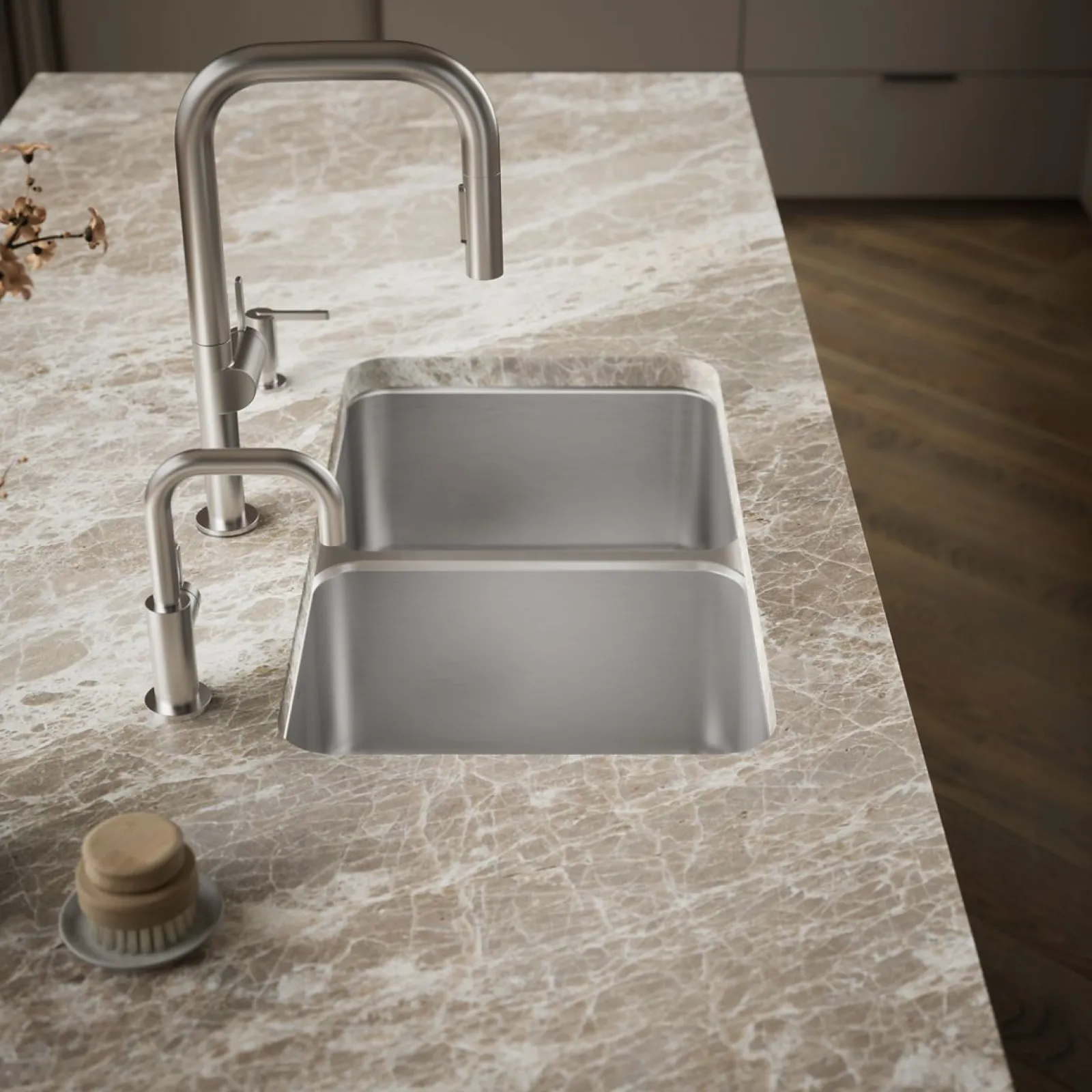 31-1/2" undermount double-bowl kitchen sink^Kohler Outlet
