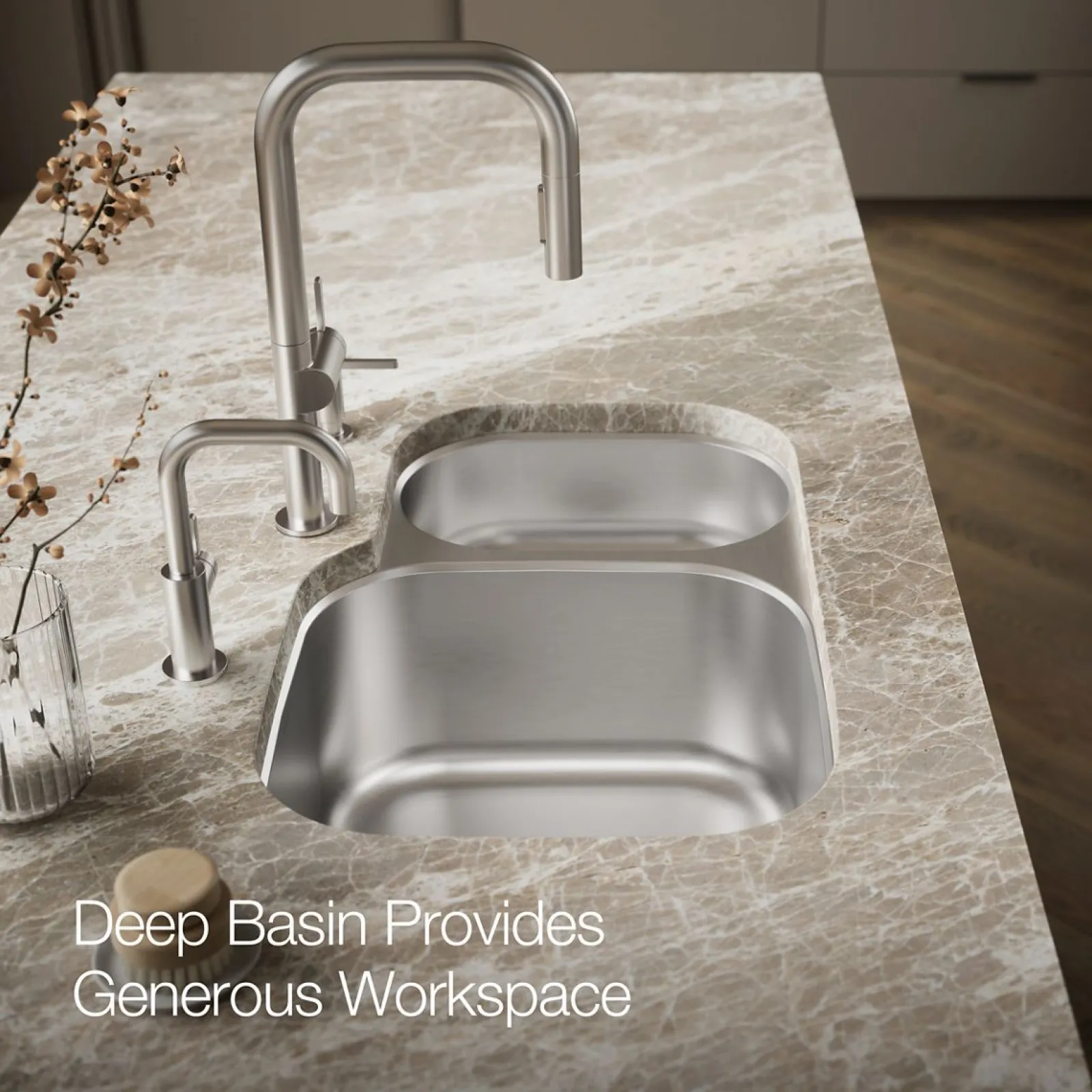 30-3/4" undermount double-bowl kitchen sink^Kohler Hot
