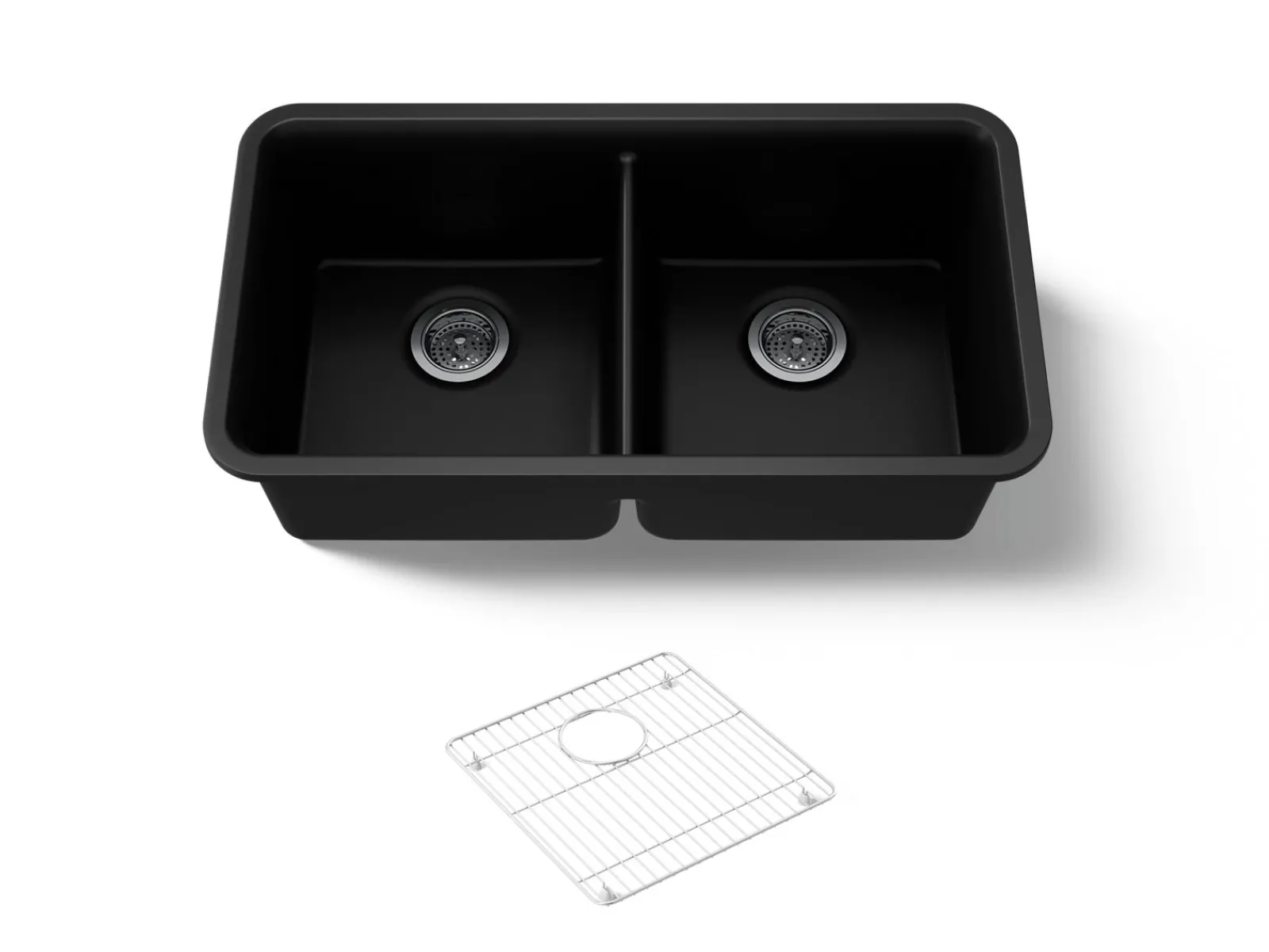 33-1/2" undermount double-bowl kitchen sink^Kohler