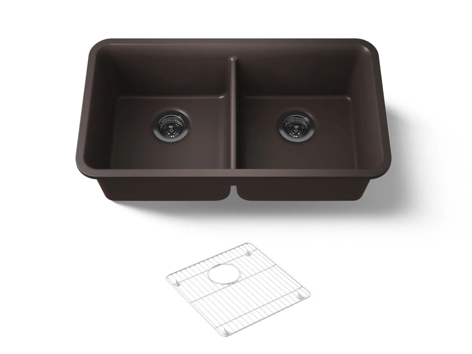 33-1/2" undermount double-bowl kitchen sink^Kohler