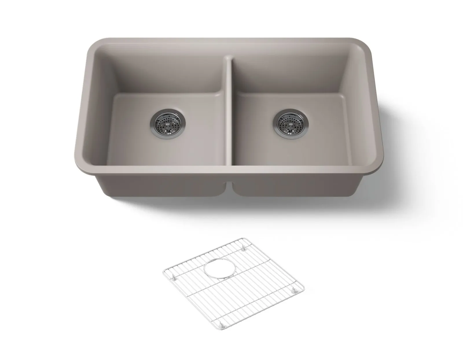 33-1/2" undermount double-bowl kitchen sink^Kohler