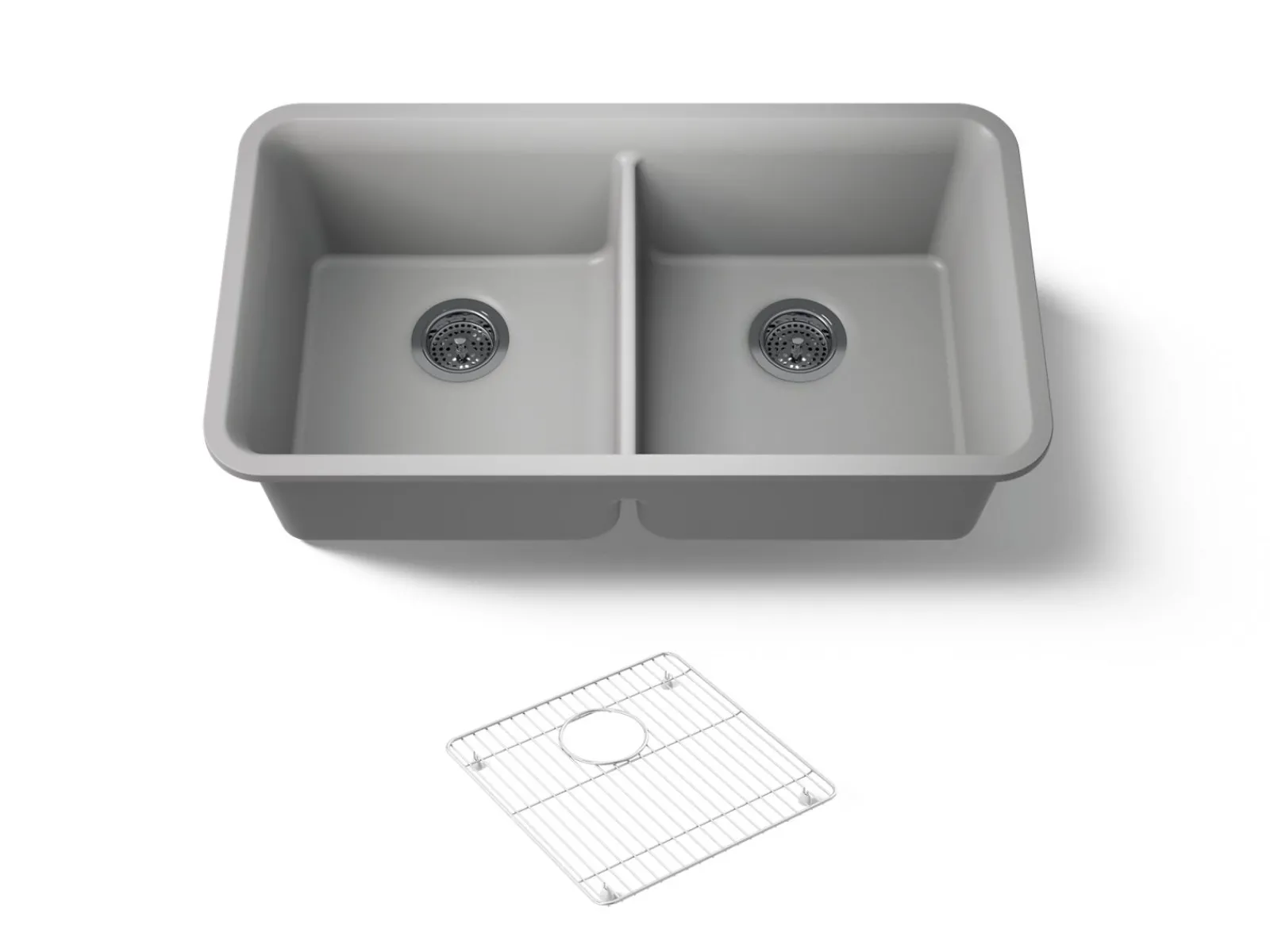 33-1/2" undermount double-bowl kitchen sink^Kohler