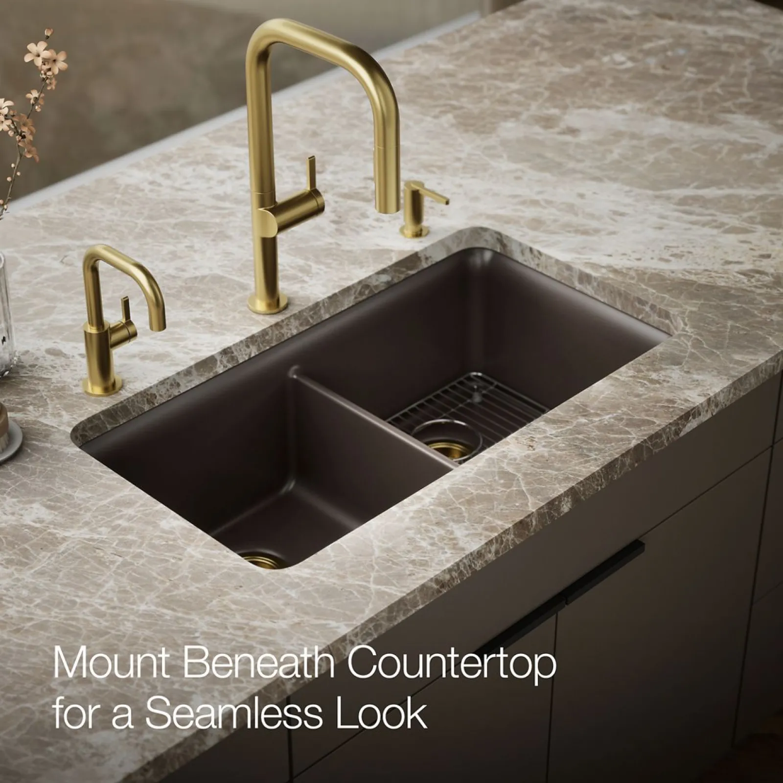 33-1/2" undermount double-bowl kitchen sink^Kohler