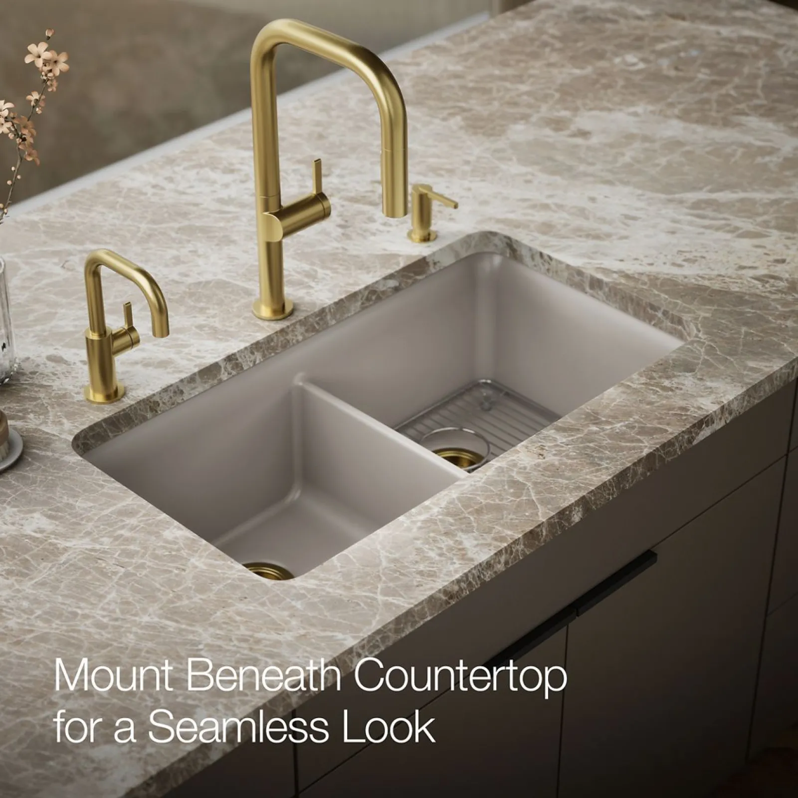 33-1/2" undermount double-bowl kitchen sink^Kohler