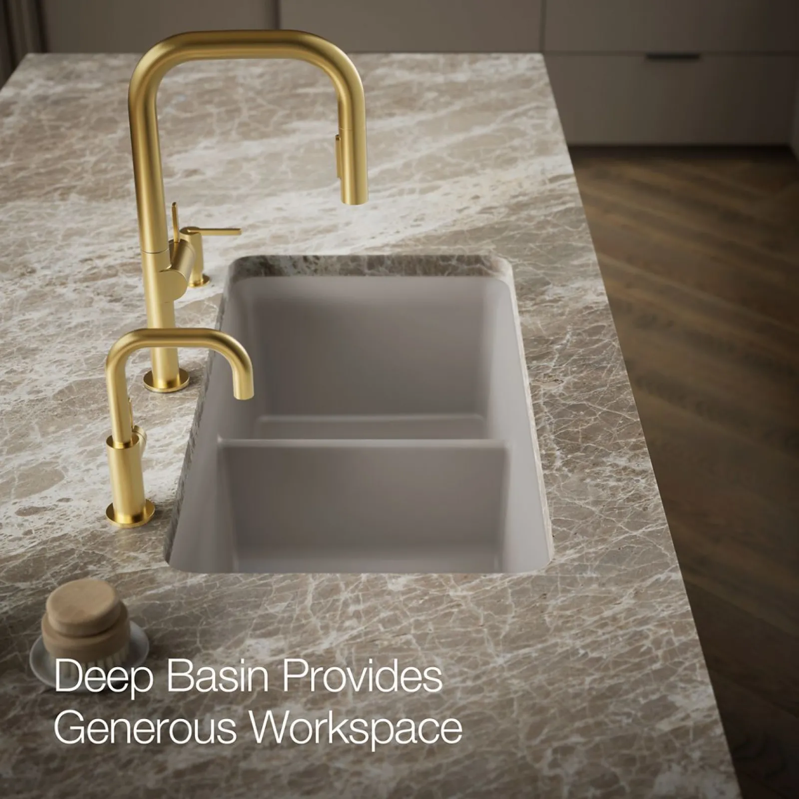33-1/2" undermount double-bowl kitchen sink^Kohler